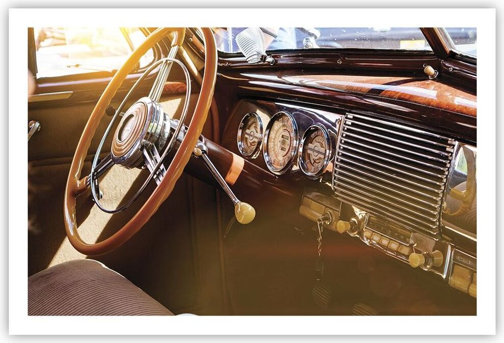 Poster - Poster ohne Rahmen - Auto Retro Vintage - 91,5x61 Produktbild 