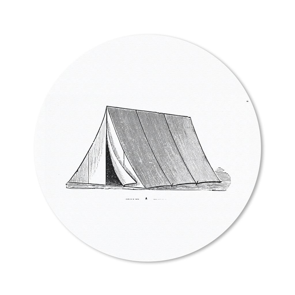 MuchoWow Mauspad Mousepad Retro - Zelt - Camping 40x40 cm - Mousepads - Maus Mat - Pad - Mausunterlage - Schreibtisch Accessoires