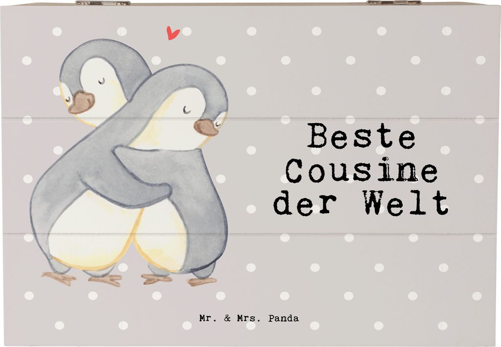 Mr. & Mrs. Panda Box Pinguin Beste Cousine der Welt 22 x 15 Produktbild 