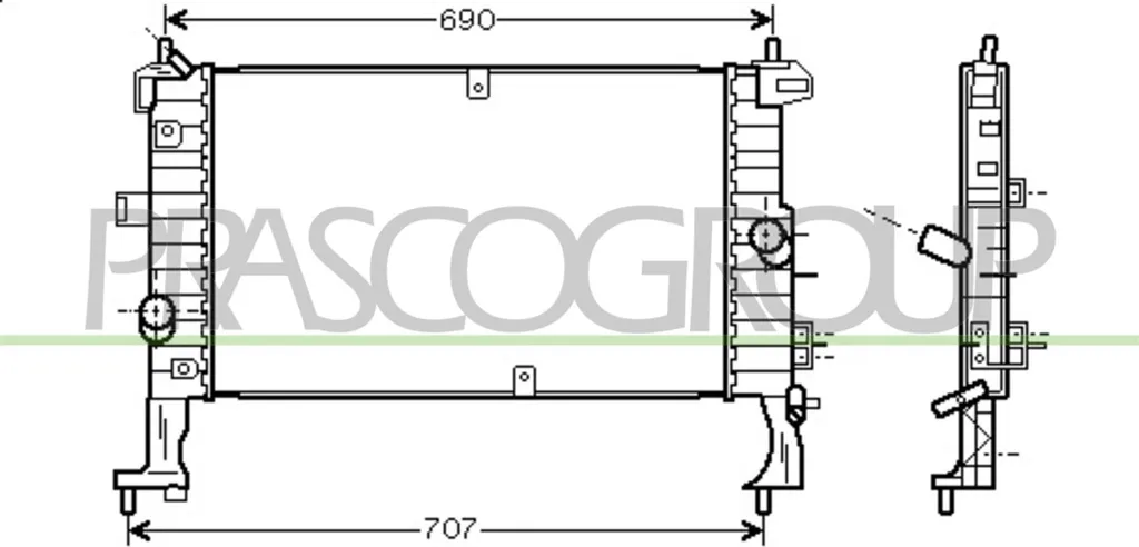 Radiateur Moteur PRASCO OP350R002 pour Meriva X03 - OE 1300260 Qualité