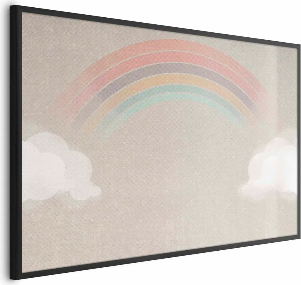 Poster Arcobaleno Pioggia 60x40 con Cornice - Arredo Parete Moderno