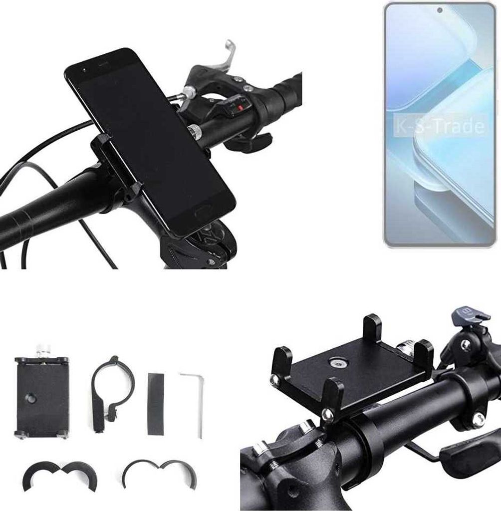 K-S-Trade Handyhalterung für das Fahrrad kompatibel mit Vivo iQOO Z9 Turbo Halter Lenkstange Fahrradhalterung Motorrad Bike Mount Befestigung