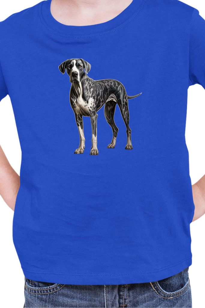 Kinder T-Shirt Dogs Breeds Great Dane Dog Breed 006, 12-13 Jahr - 152 / Blau