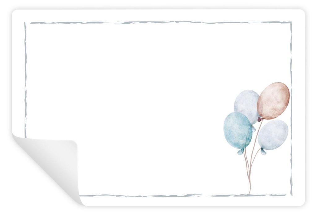 25 Geschenkaufkleber mit Luftballons Motiv - zum Beschriften 7,4 x 5,2 cm