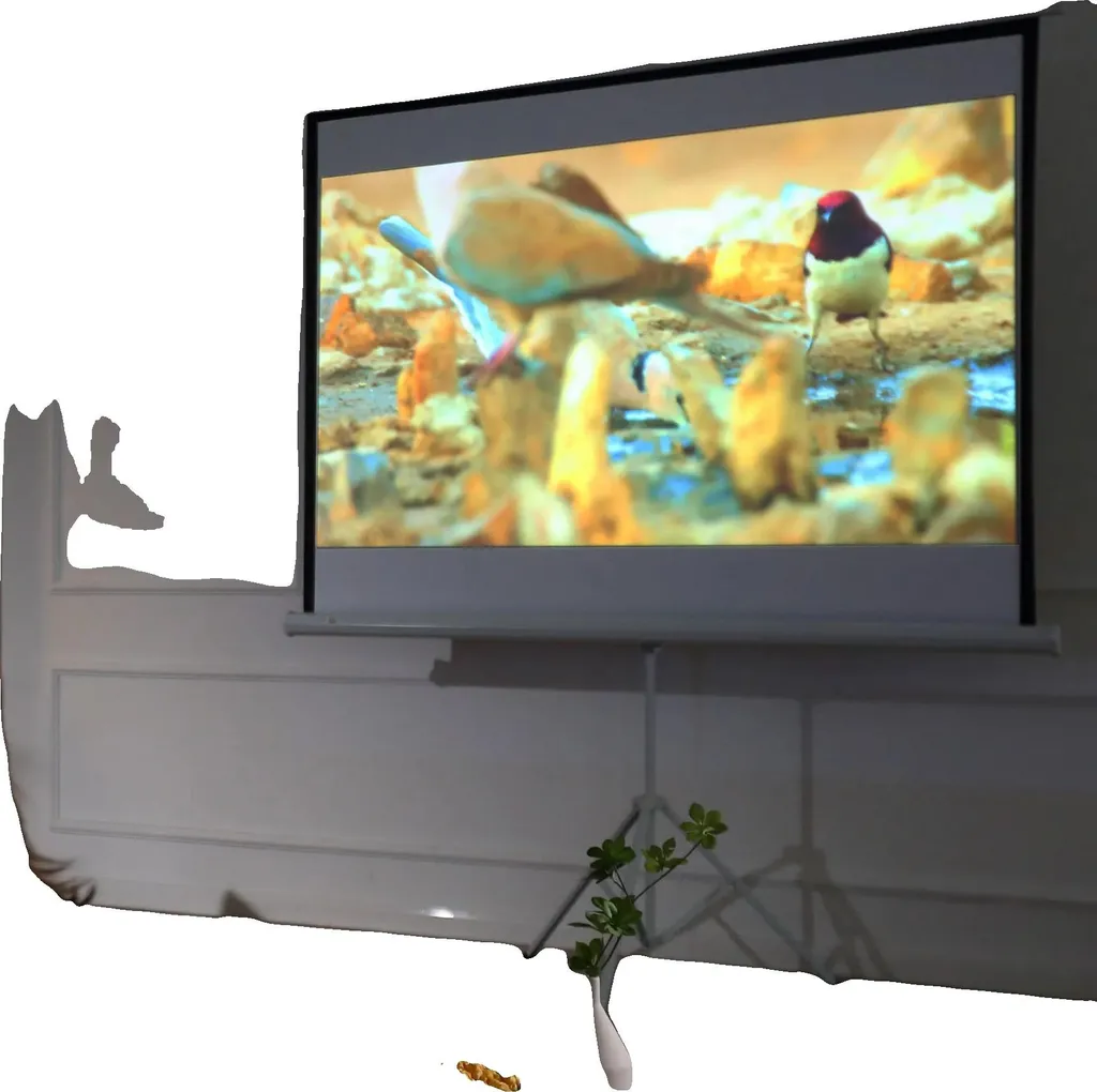 Écran de projection ajustable 84 pouces avec toile blanc mat haute densité