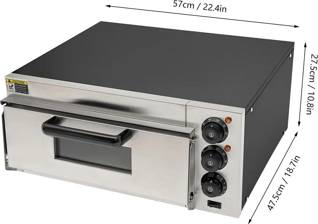 Four à pizza électrique 2000W - Appareil de table 50-350°C Blanc - 3
