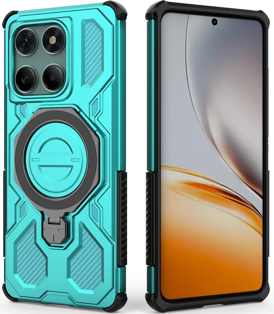 Cover Motorola Edge 60 / Edge 60 Fusion Robusta con Anello Verde Menta