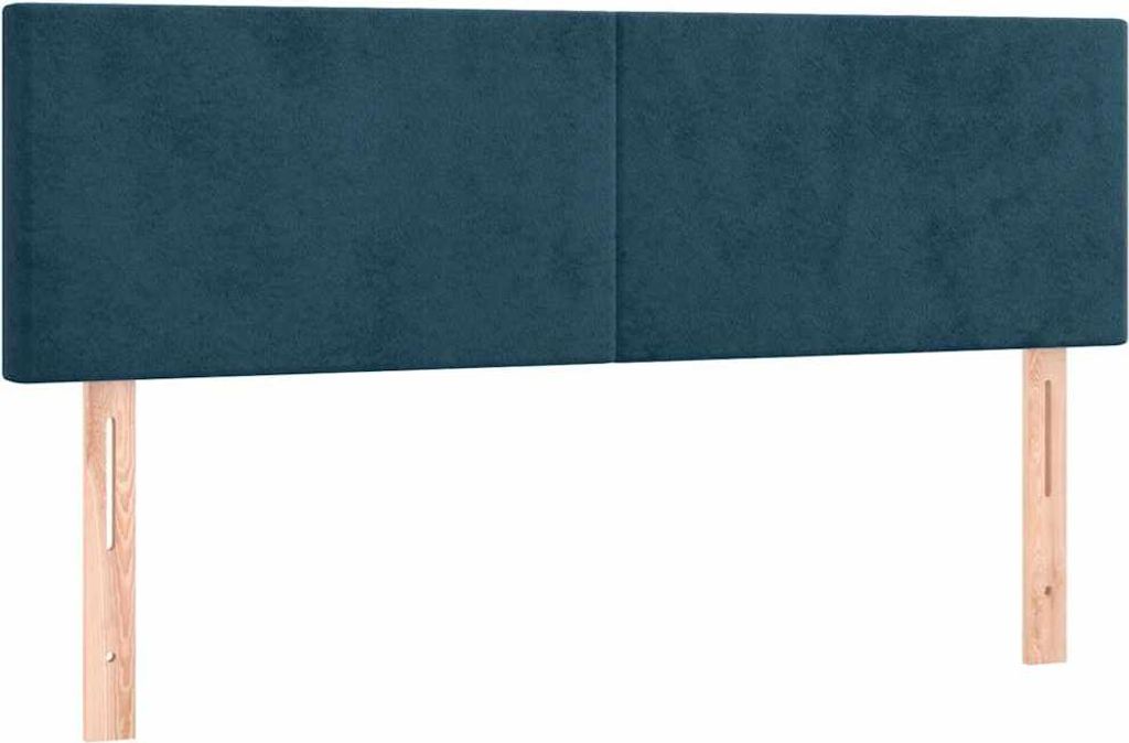 vidaXL Kopfteile Dunkelblau 144x5x78/88 cm Samt
