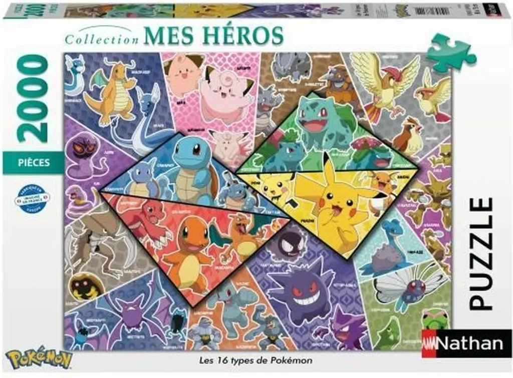 Puzzle Adulte Pokémon 2000 Pièces Nathan - Grand Format pour Expert