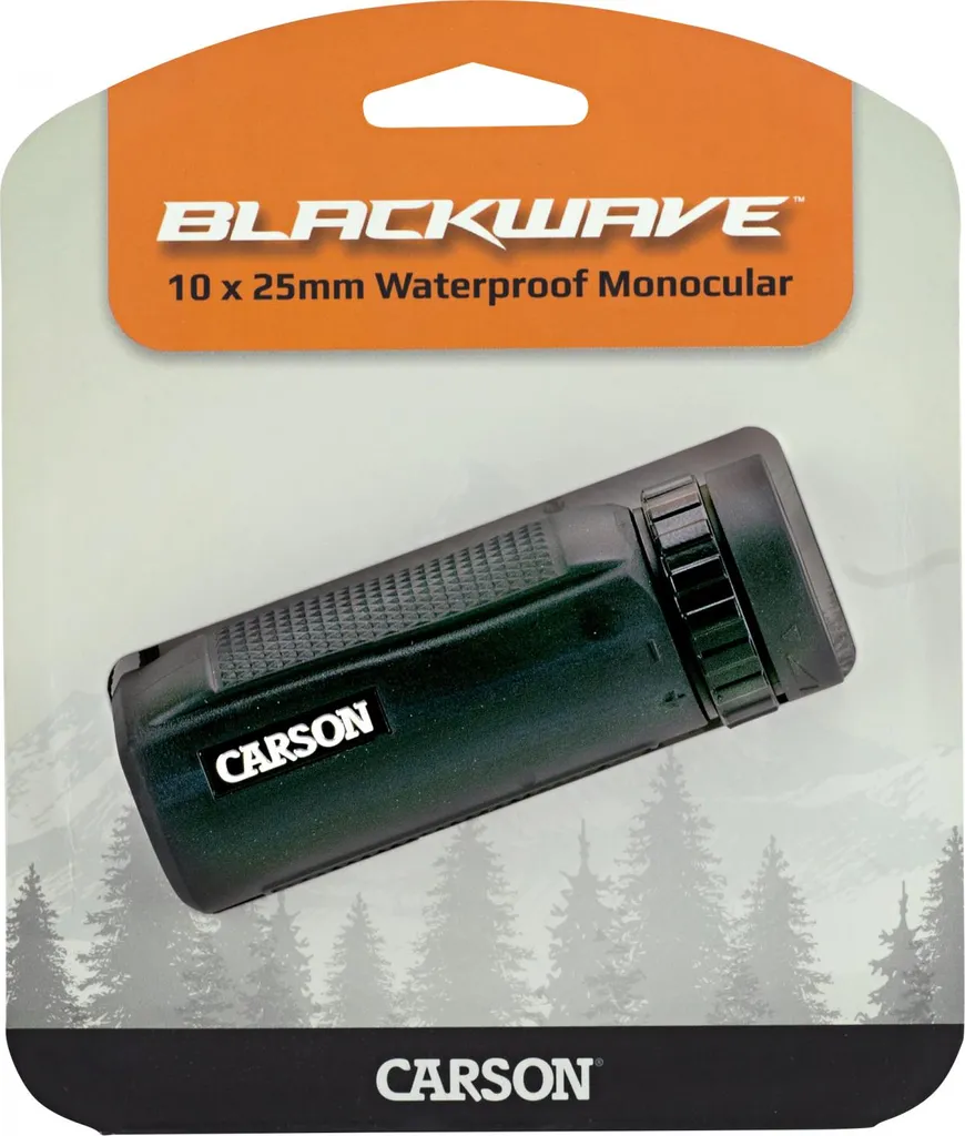 Monoculaire 10x25 Carson BlackWave étanche avec optiques multicouches
