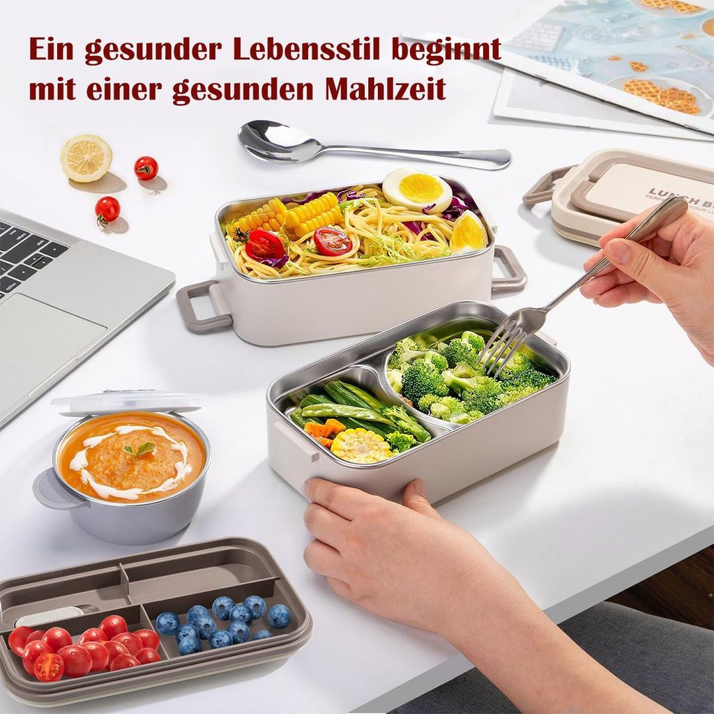 Lunchbox, 2L Edelstahl-Doppelwand Box,Isolierte und