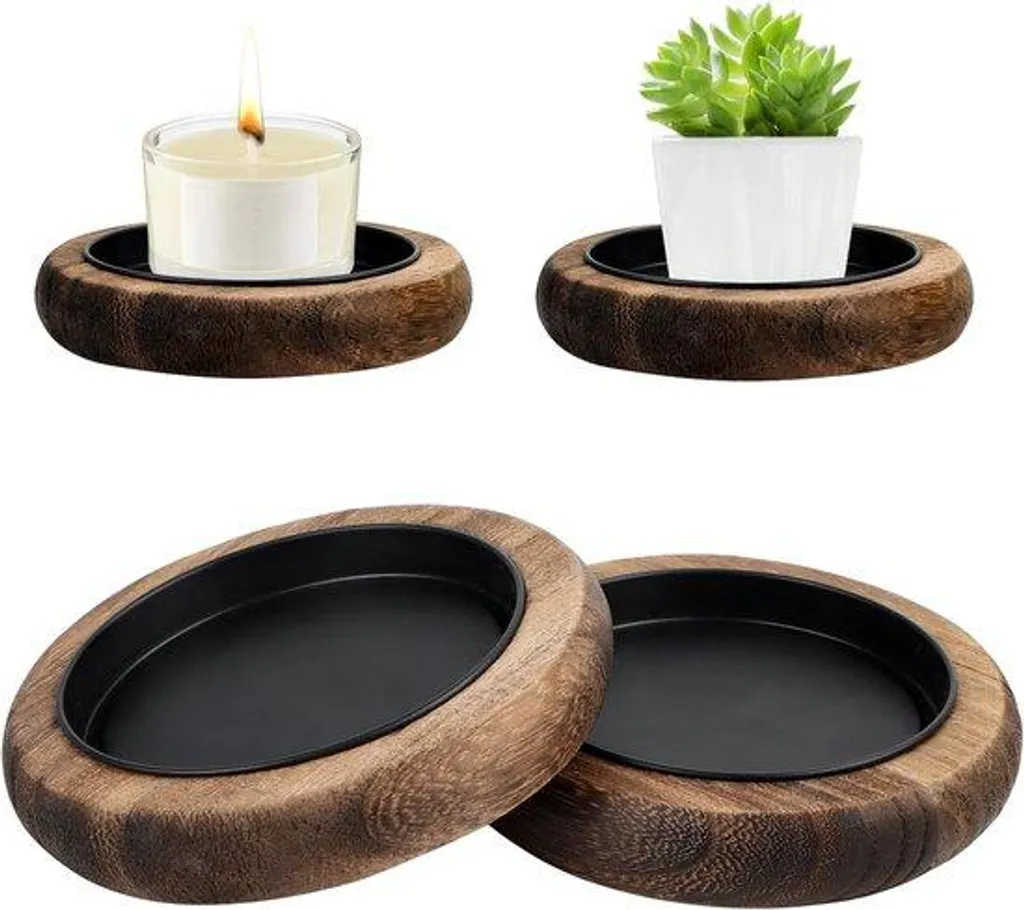 Bougeoir en bois massif 10cm - Finition artisanale et grain naturel