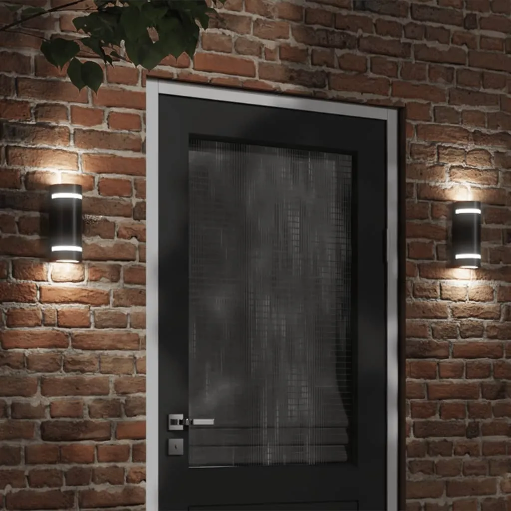 Applique Esterno Alluminio vidaXL Nero - Offerta Lampada Parete - 2