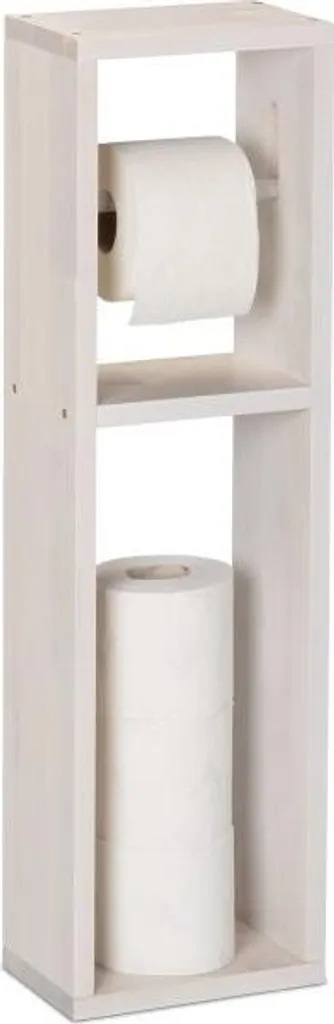 Porta Carta Igienica Bianco Vintage - Accessorio Bagno Retrò Ceramica