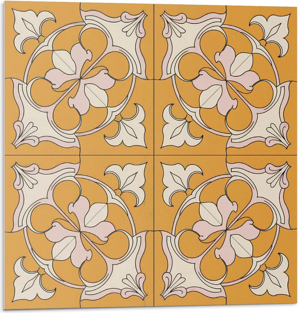 Mosaico Floreale Autoadesivo 3D | Pannelli Murali Decorativi 50x50cm