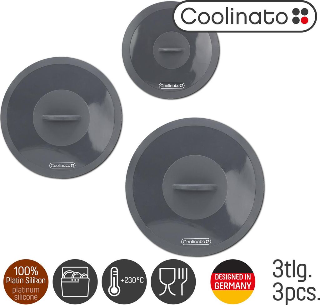 Set di 3 coperchi in silicone Coolinato Immagine del prodotto 