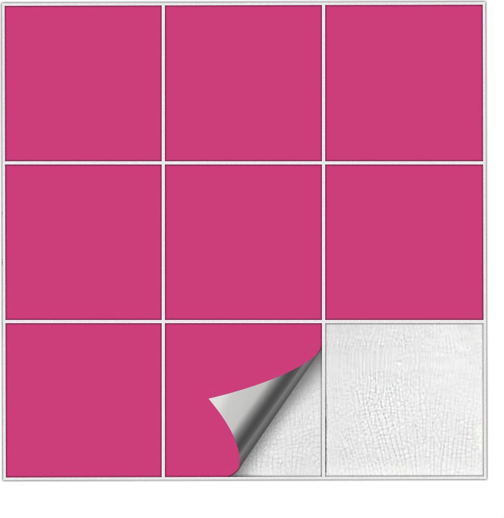 Fliesenaufkleber Für Bad, Küche etc Pink 41 matt 20 x 20 cm 100 Stück