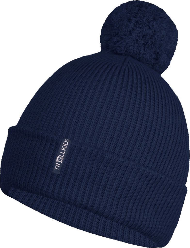 Trollkids Holmenkollen Bobble Mütze Blau 6-12 Years Junge Blau 6-12 Years
