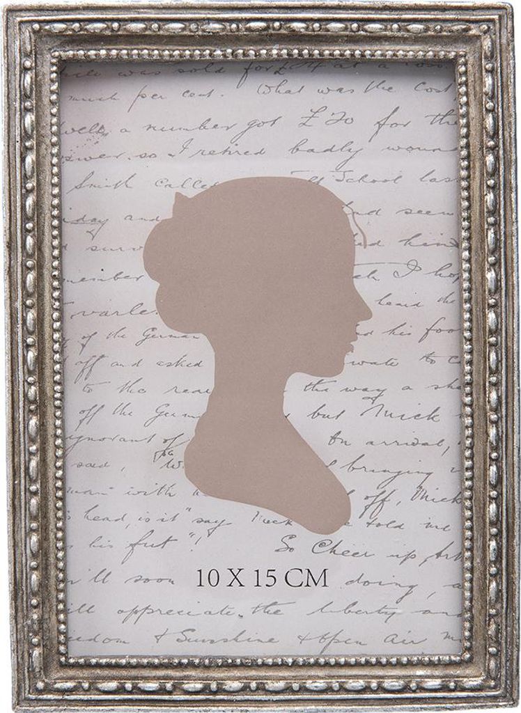 Clayre & Eef Bilderrahmen 10x15 cm Silberfarbig Kunststoff Produktbild 