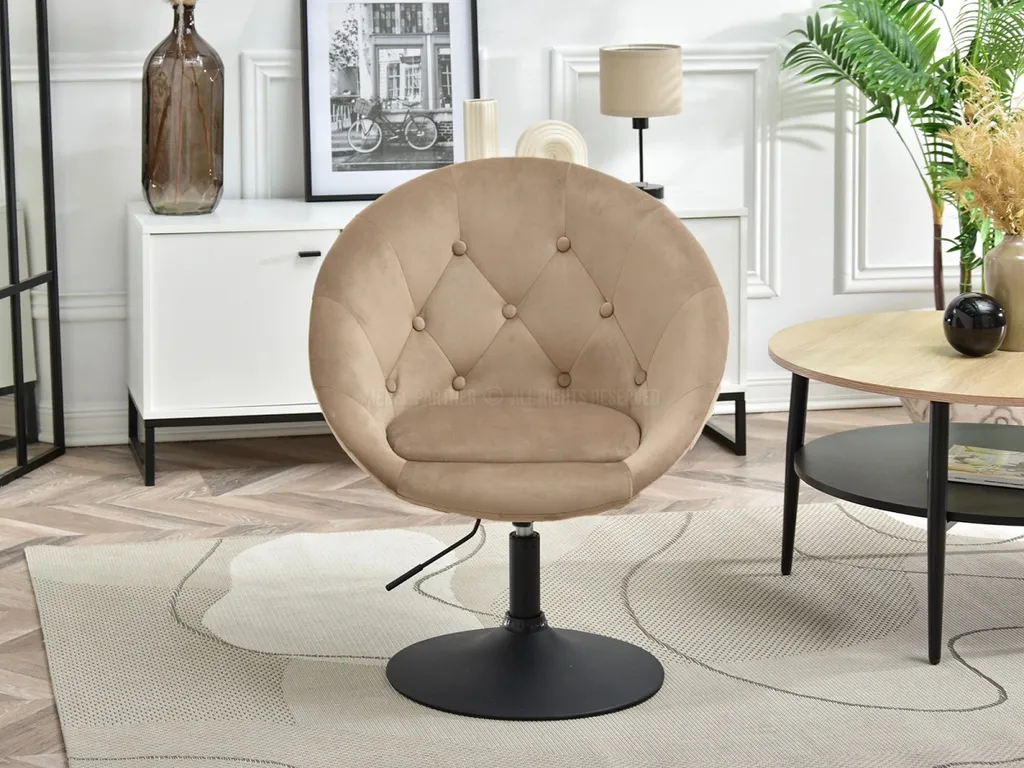 Sedia girevole DERIAN - beige / nero