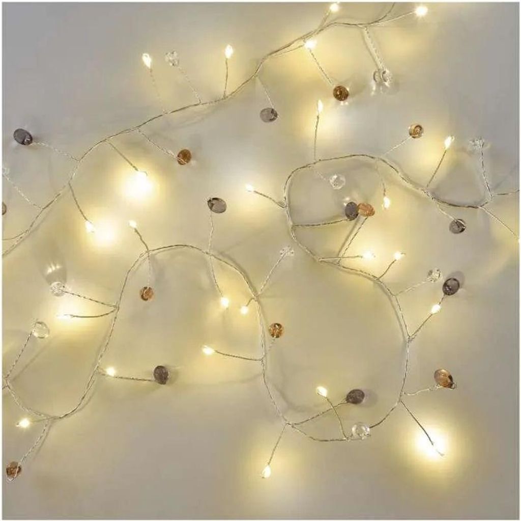 LED vianočná girlanda - kamienky, 1,2 m, 3x AA, vnútorná, Obrázok produktu 