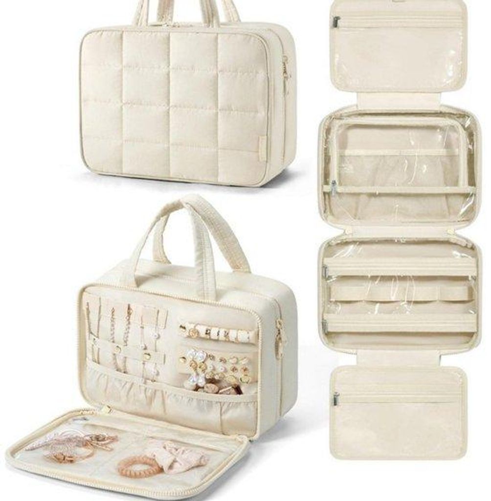 Reis toilettas tasje met volume opbergen tasje bevat 1 rijstwit tasje 28x12x20CM