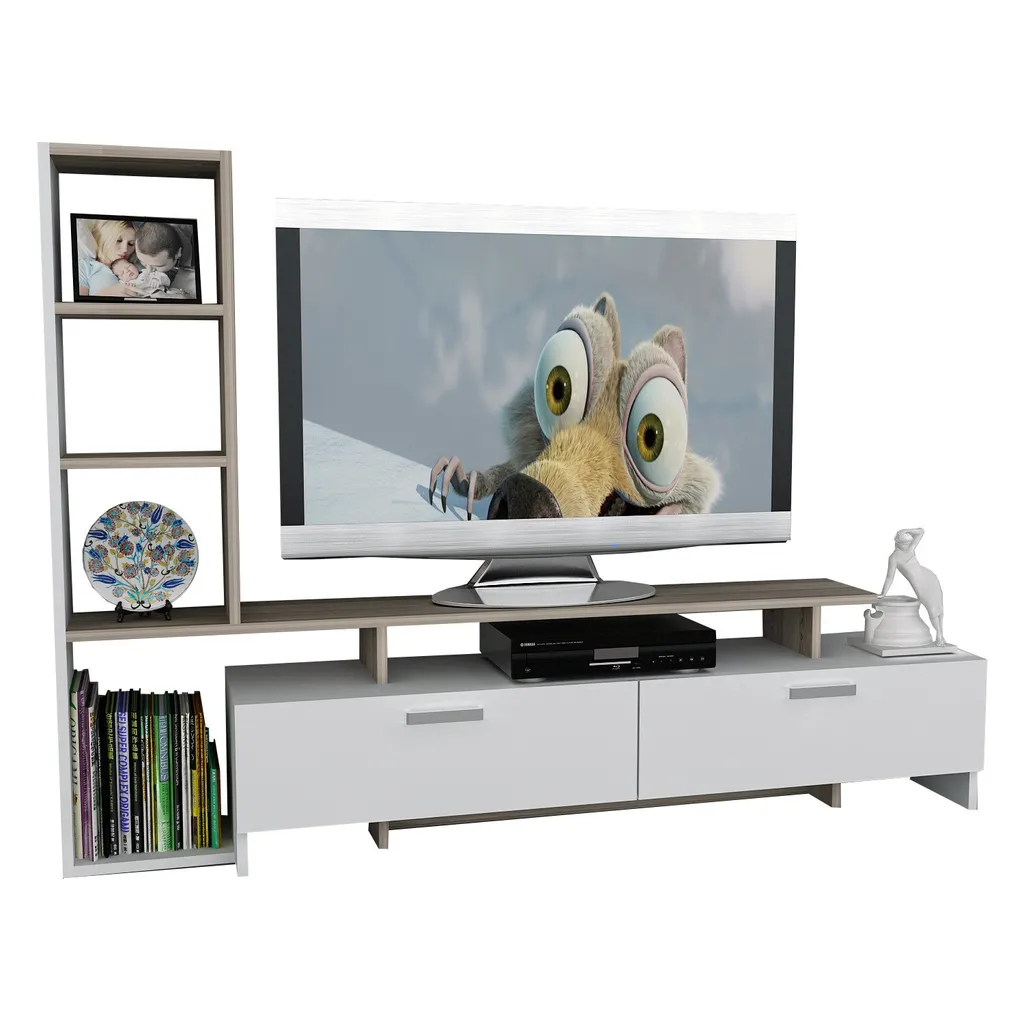Meuble TV Mural Blanc Şimal : Solution Rangement et Design Grand Format - 2