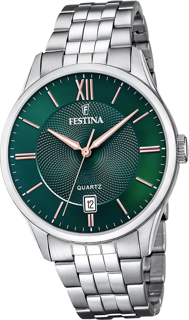 Montre analogique homme en métal argenté Festina style classique