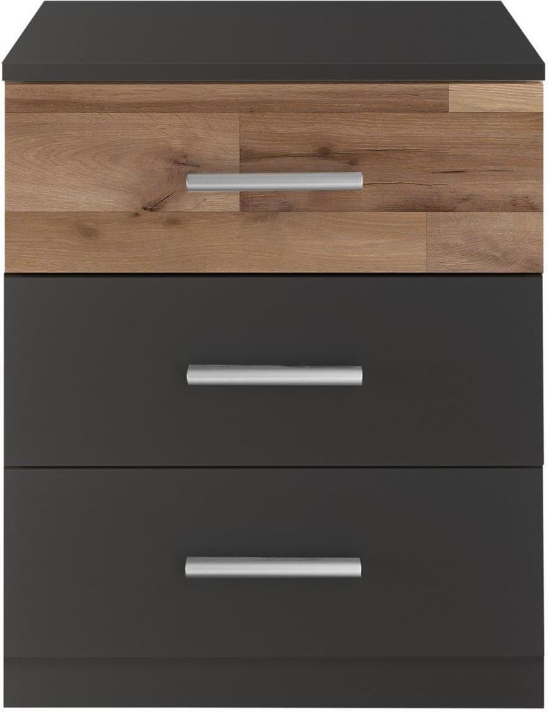 Nachtkommode >Isobel< in Graphit - 46x56x41cm (BxHxT) Image du produit 