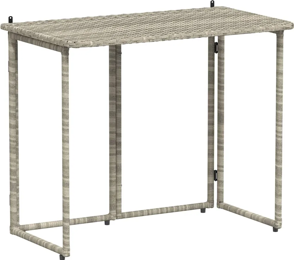 Tavolo multiuso vidaXL 90x51x75 cm grigio poly rattan pieghevole