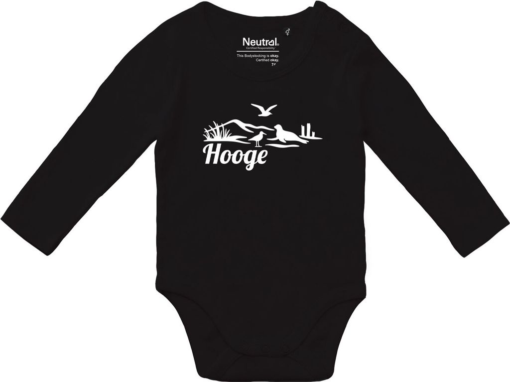 Huuraa Baby Body Hooge Strandmotiv 62 Black Baumwolle Fairtrade Langarmbody Geschenkidee