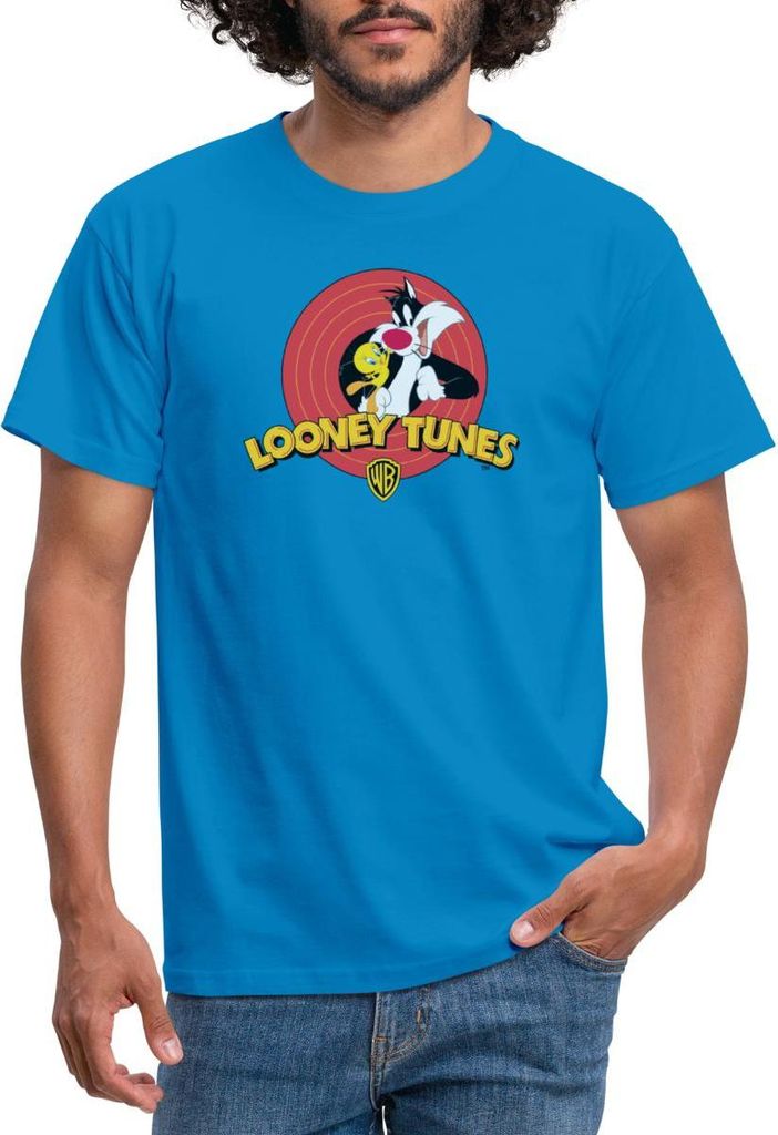 Spreadshirt Looney Tunes Sylvester Und Tweety Männer T-Shirt, XL, Royalblau