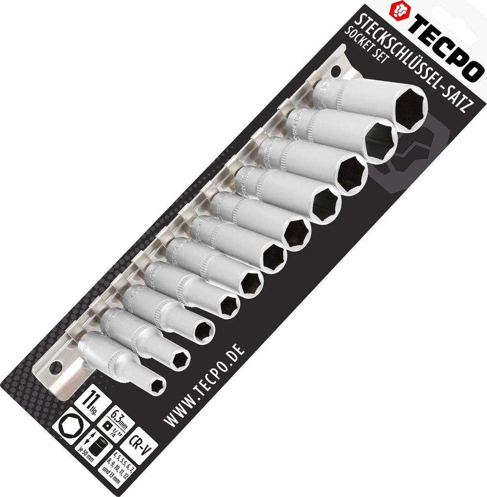 TECPO Steckschlüssel Satz 1/2" 1/4" 3/8" Zoll M4-M16 E4-E20 Produktbild 
