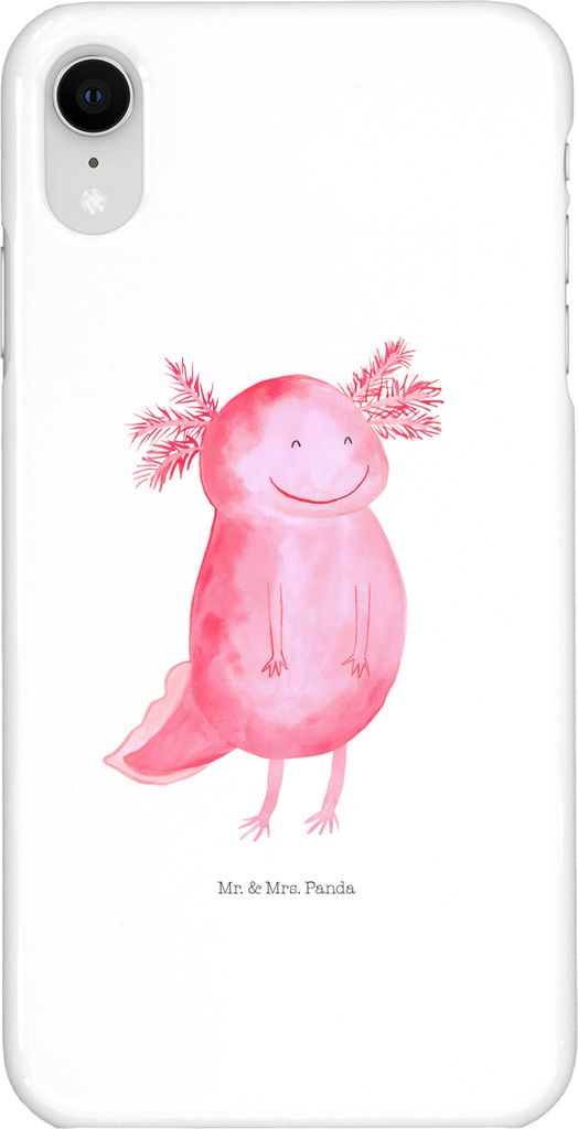 Mr. & Mrs. Panda Iphone XR Handyhülle Axolotl Glücklich - Weiß - Geschenk, Schwanzlurch, Handy Case, Premium Kunststoff, Lurche, gut Gelaunt, Lu...