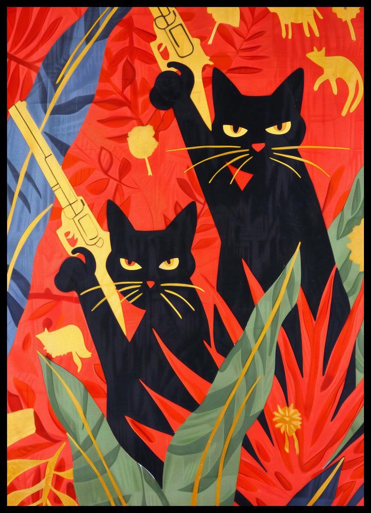 Plakat 50x70cm Dschungel in Nachtfarben