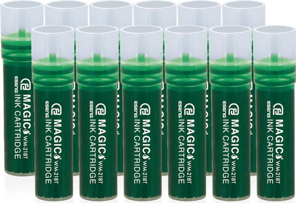 ESENG Whiteboard Marker Nachfüllpatronen MAGIC WM-218T, grün 12 Patronen