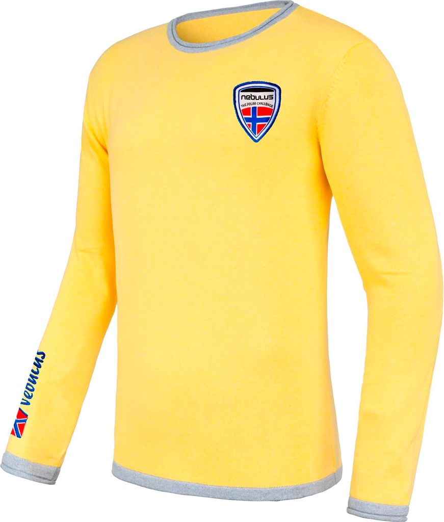Nebulus Strickpullover CEM Herren, lässiger Pullover , vielseitig , P5065 - Herren, gelb-grau, 3XL