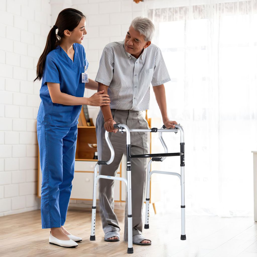 TolleTour Leicht Rollator aus Aluminium bis 180 kg, Gehhilfe, Laufhilfe Höhenverstellbar, faltbar & leicht, 4 Räder