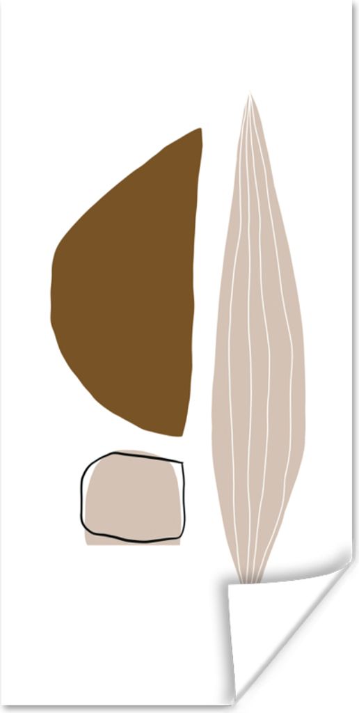 MuchoWow Poster Abstrakt - Formen - Linienkunst 60x120 cm - Wandschmuck