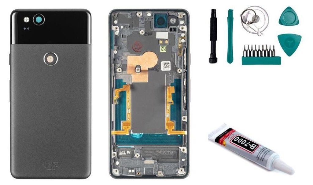 Pixel 2 Backcover Schwarz - Set