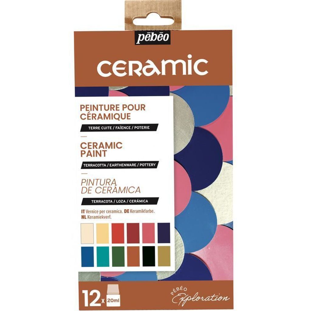 Pebeo Ceramic Exploration Set, 12 x 20 ml