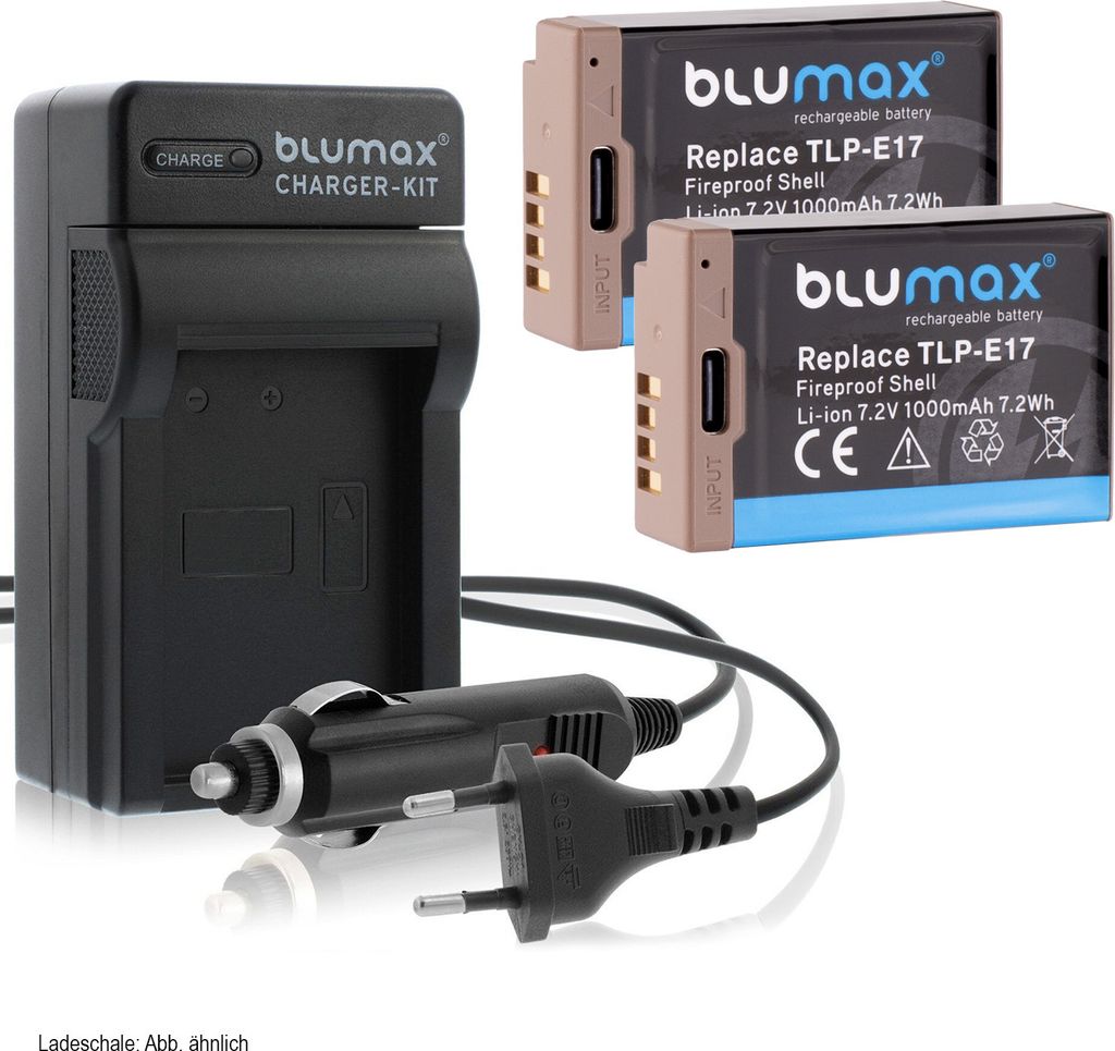 2x Akku + Lader für Canon LP-E17 EOS RP M6 750D 760D R8 R10 R50 Typ-C 1000 mAh