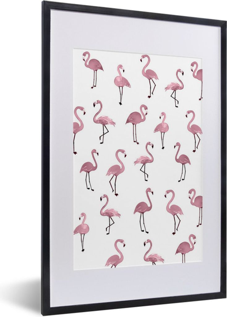 MuchoWow® MuchoWow® Gerahmtes Poster Flamingo - Rosa - Produktbild 