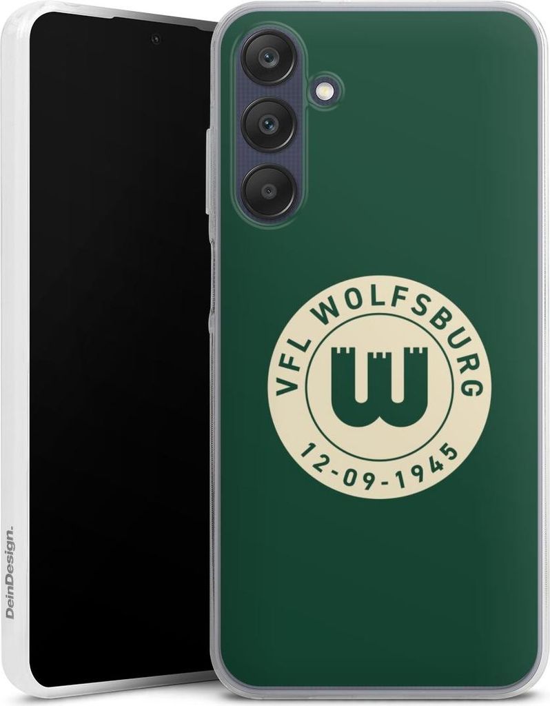 DeinDesign Slim Hülle für Samsung Galaxy A25 5G Silikon Case Ultra Dünn Handyhülle Offizielles Lizenzprodukt VfL Wolfsburg 80 Jahre