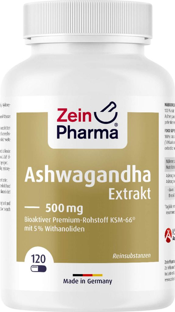 ZeinPharma Estratto di Ashwagandha 500 mg capsule, 120 Immagine del prodotto 