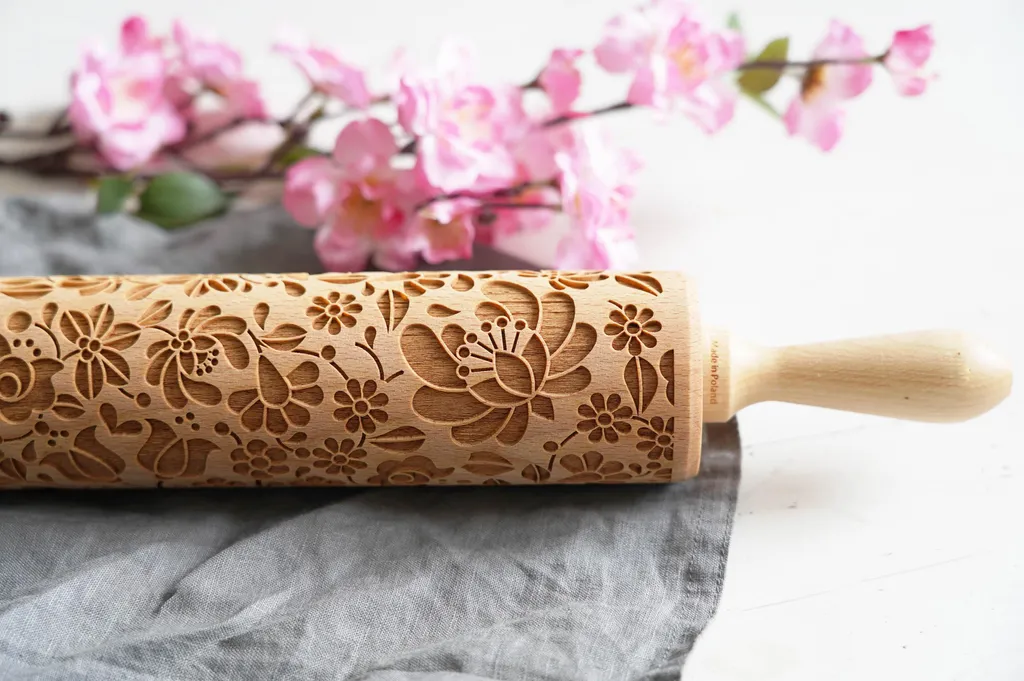 MoodForWood Mattarello Inciso Folk 43cm - Idea Regalo Cucina