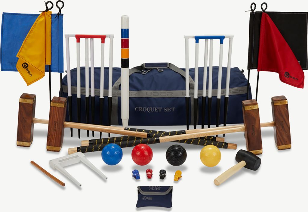 Ubergames – Professionelles Meister Krocket-Set – 16 mm – Offiziell – ECO-Hartholz – Mit Trolley – Qualität und großartig
