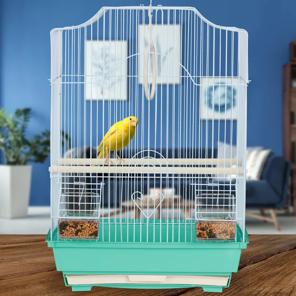 Cage à oiseaux anti-projections avec perchoirs stables pour la maison