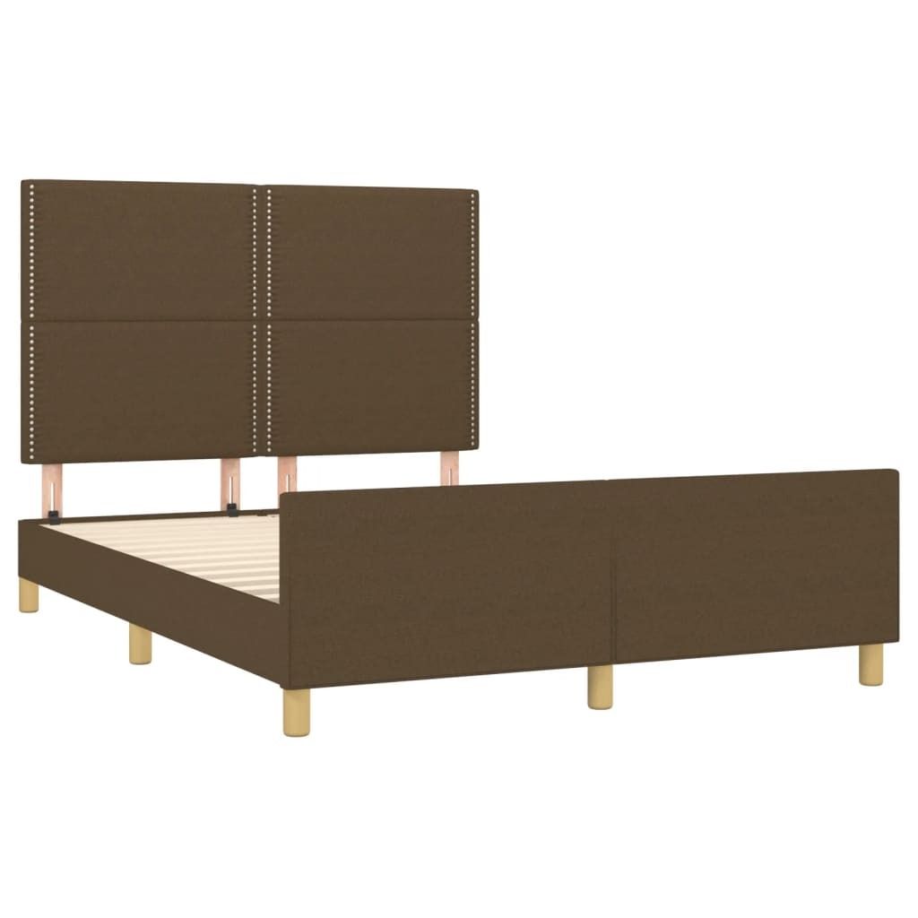 vidaXL Bettgestell ohne Matratze Dunkelbraun 140x200 cm Stoff