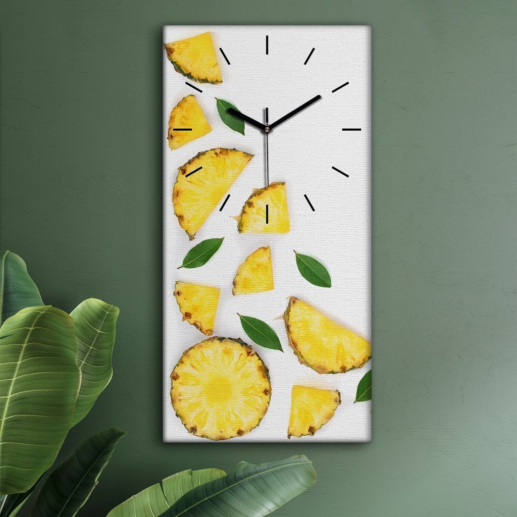 Wohnzimmer Leinwand Uhr Geräuschlos Küche 30x60 Farbige, Früchte, schwarze Zeiger